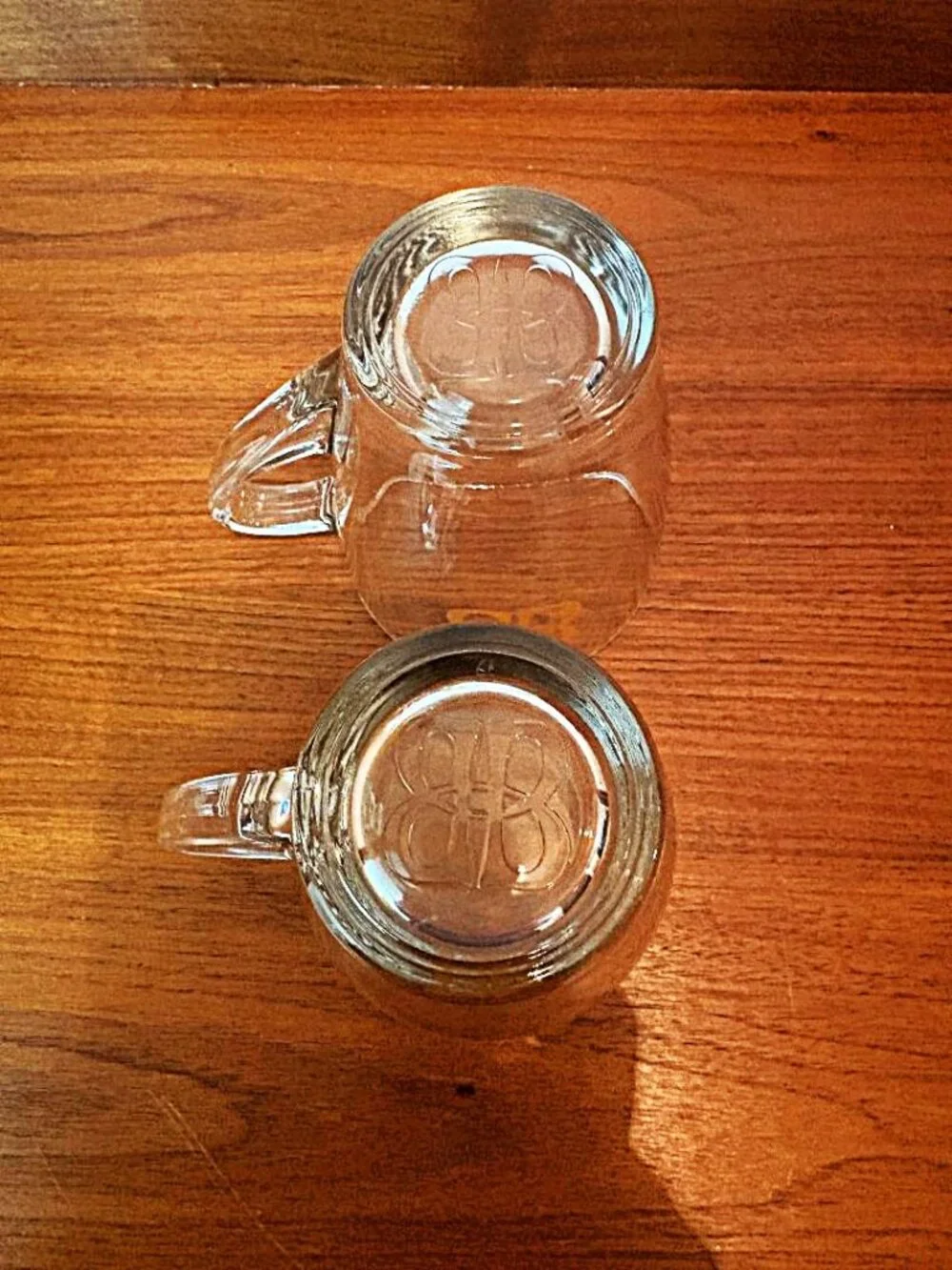 Vintage Baileys Irish Cream Clear Glass Coffee Mugs Gold 